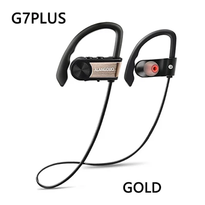 ALANGDUO G7 беспроводные наушники Bluetooth наушники IPX7 водонепроницаемые для спортивного телефона с микрофоном audifonos bluetooth - Цвет: G7Plus Gold