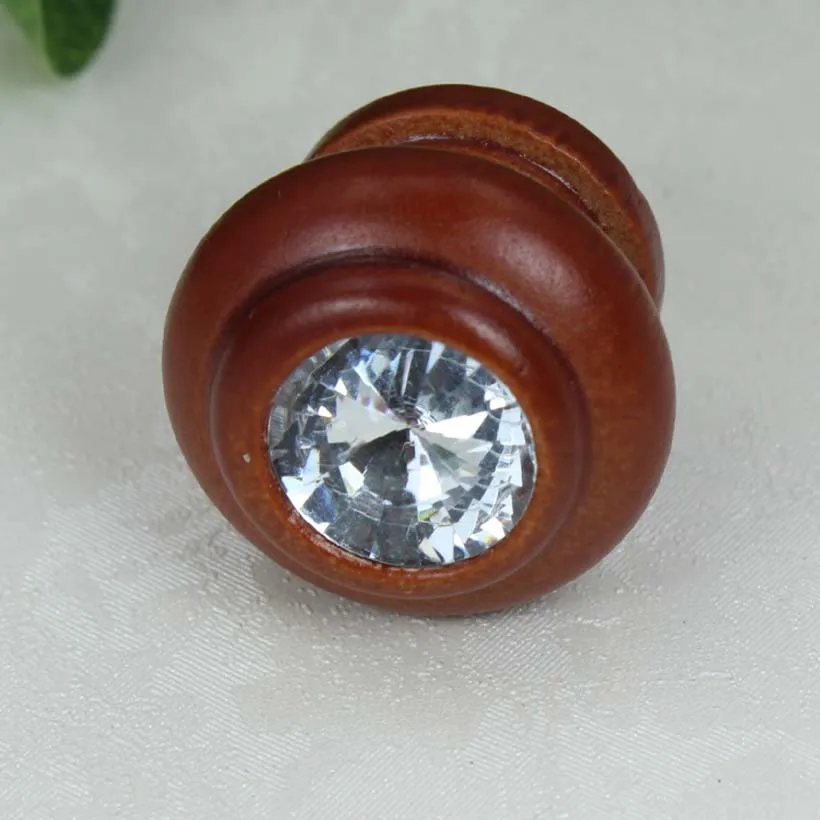 27 мм деревянные ручки для ящика шкафа обуви стеклянный Хрустальный прикроватный