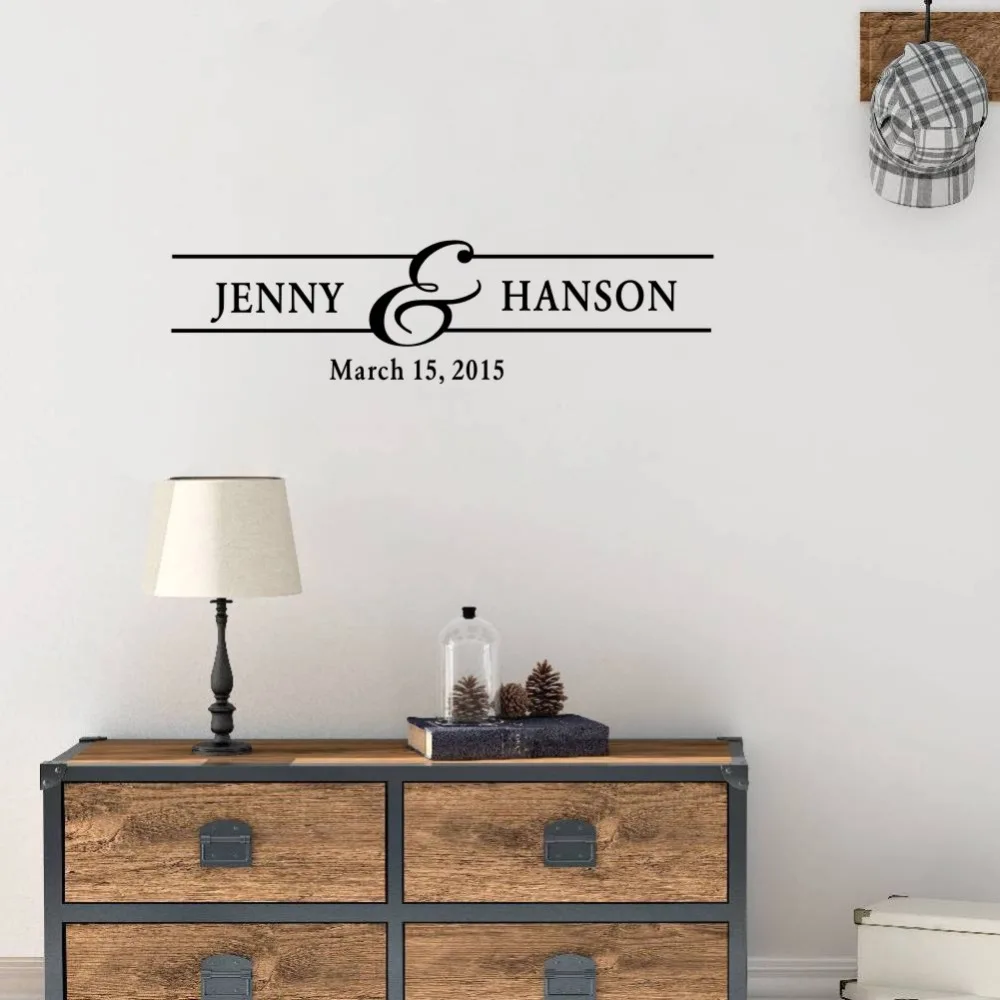 Custom Couple Name Wedding Anniversary Vinyl Art Wall Stickers Creative Gift | Дом и сад