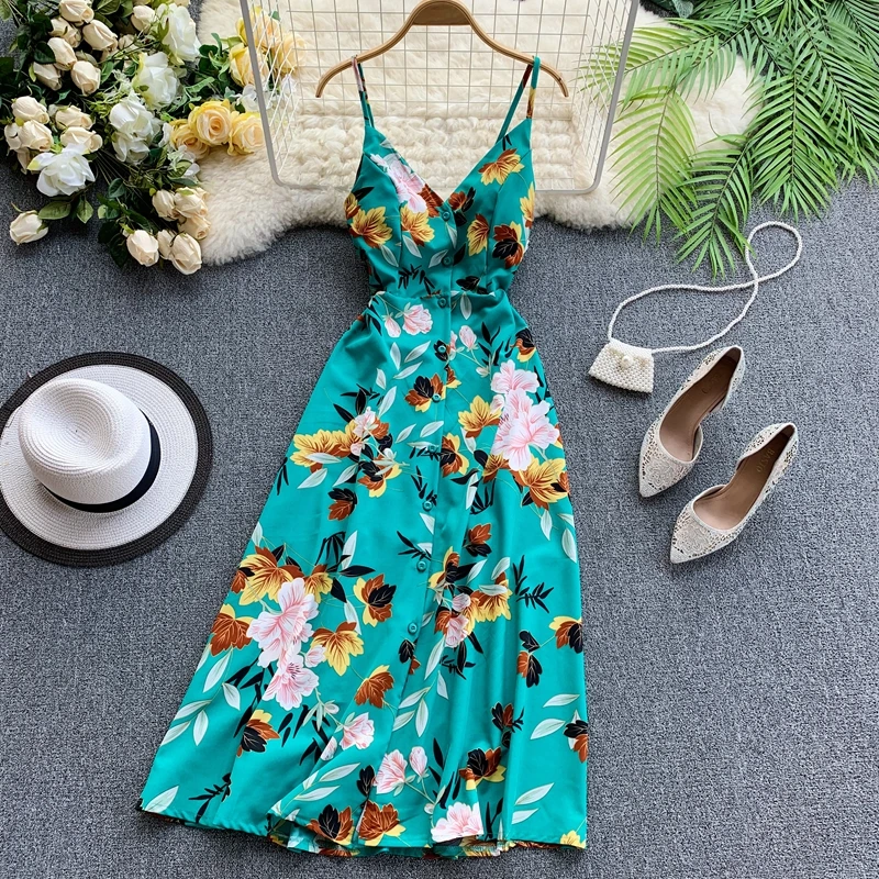 Женское платье ALPHALMODA Пляжное Платье до середины икры с треугольным вырезом