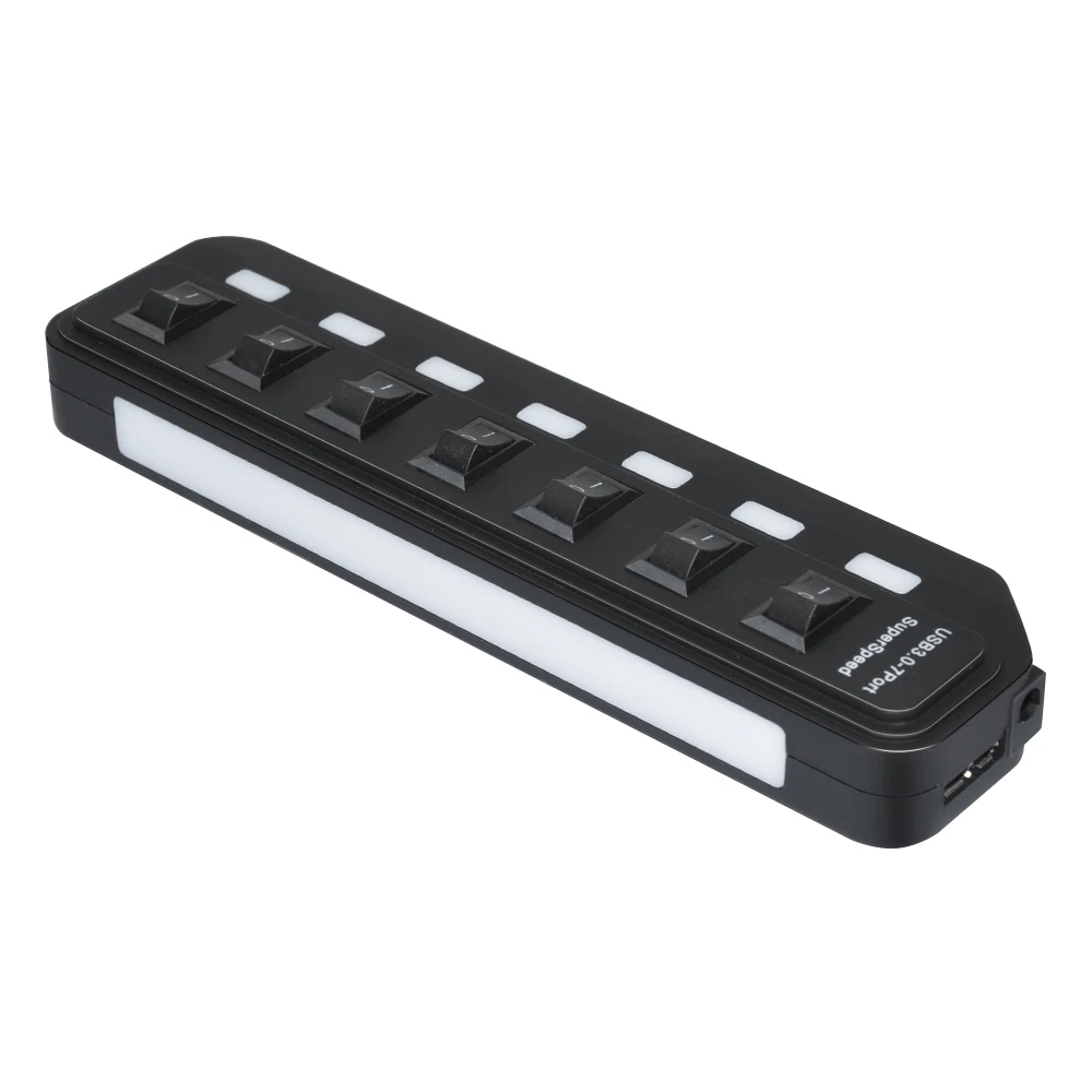 DeepFox USB 3,0 концентратор быстрая скорость 5 Гбит/с usb-хаб разветвитель с переключателем вкл/выкл концентратор для ноутбука