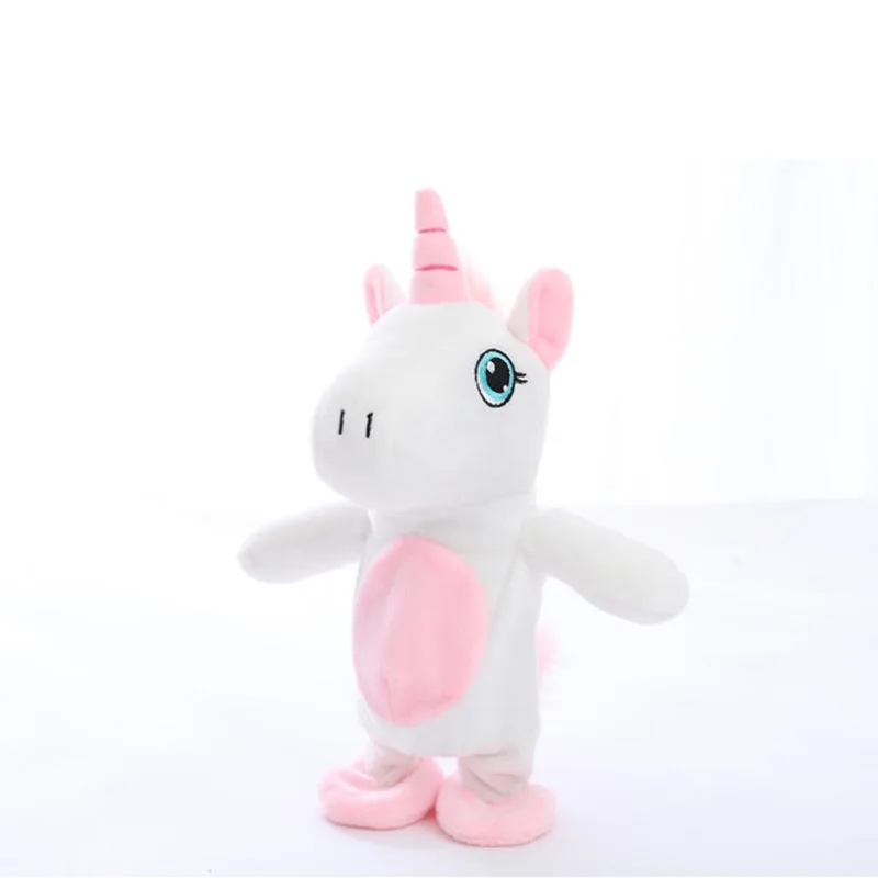 1 шт. 25 см Электрический Единорог Kawaii ходьба и говорящая мягкая игрушка для животных звукозапись плюшевый игрушечный Единорог для детей подарок для детей - Цвет: 25cm