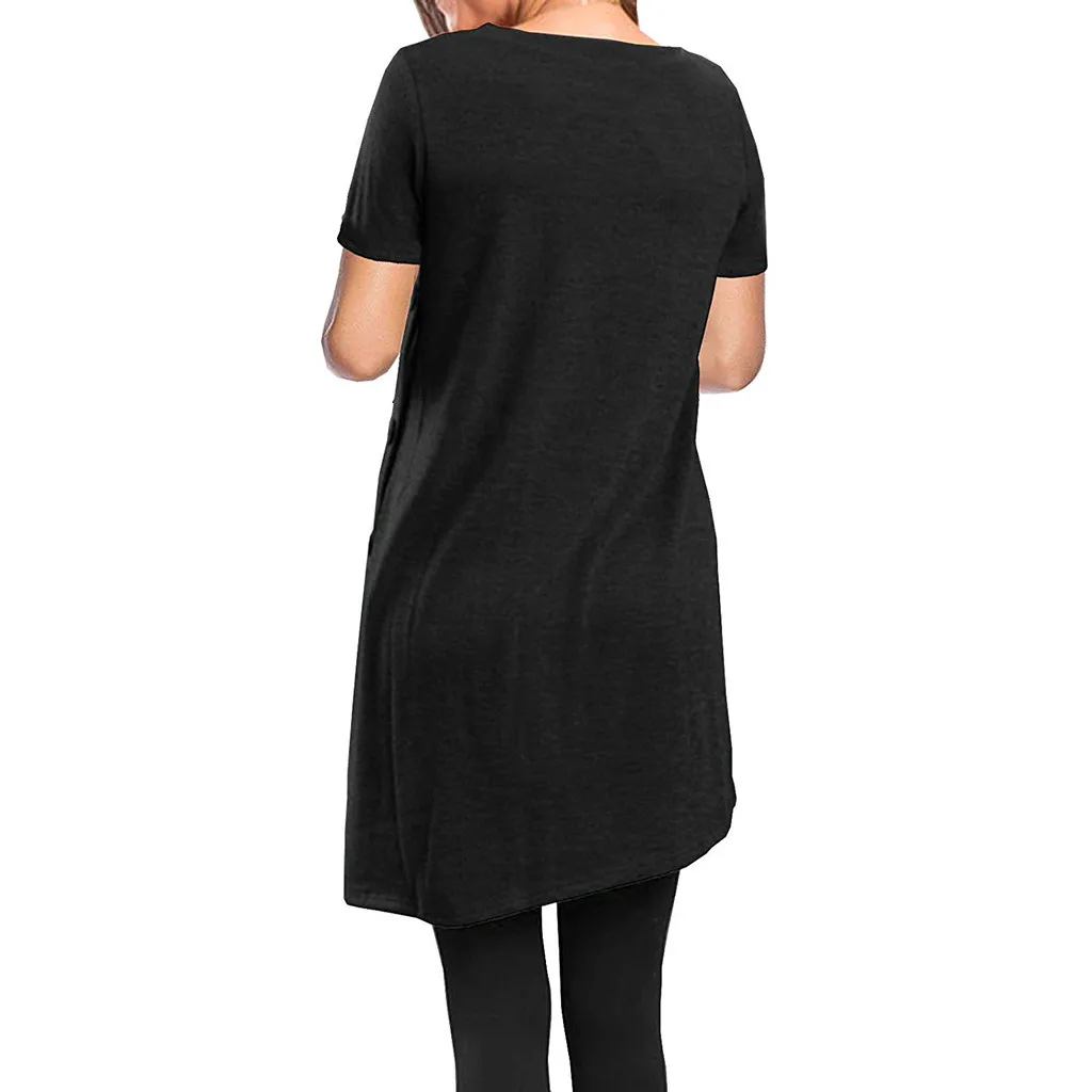 

SAGACE Womens Short sleeve shirt women Short Sleeve Solid Button Irregular Hem shirt Casual Top Blouse Shirt Casual Blouse top