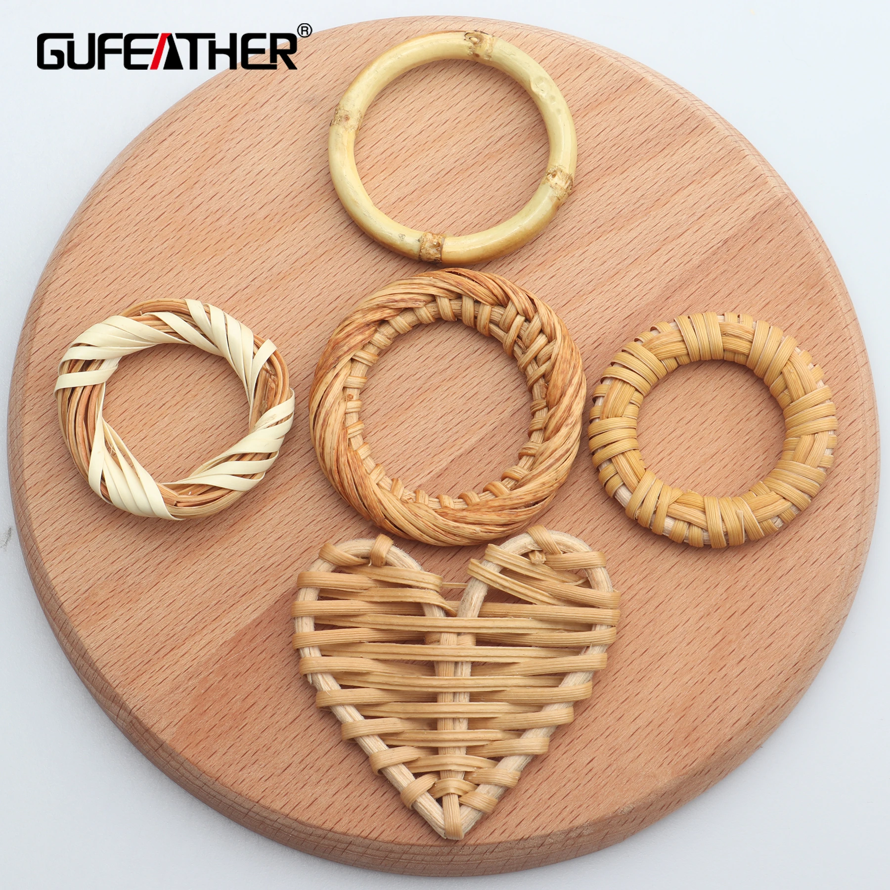 GUFEATHER M363, ювелирные аксессуары, изготовление ювелирных изделий, подвески, ручная работа, ювелирные изделия, бамбуковый ротанговый кулон, diy серьги, 10 шт./партия