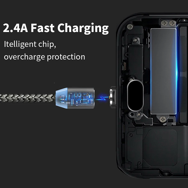 Rosinop 2.4A кабель для быстрой зарядки Магнитный iphone xr xs Lightning оригинальный Type C Micro USB
