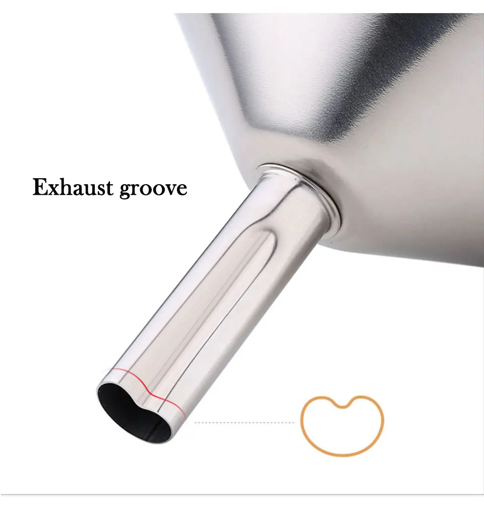 Высокое качество Kichen аксессуары из нержавеющей стали воронки большой 14,8*12,5 см с Съемный фильтр для жидких пищевых инструментов кухня