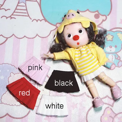 black 2108 Новинка 1 шт. Милая плиссированная юбка для Obitsu 11, OB11, 1/12 BJD аксессуары для кукол - Цвет: black