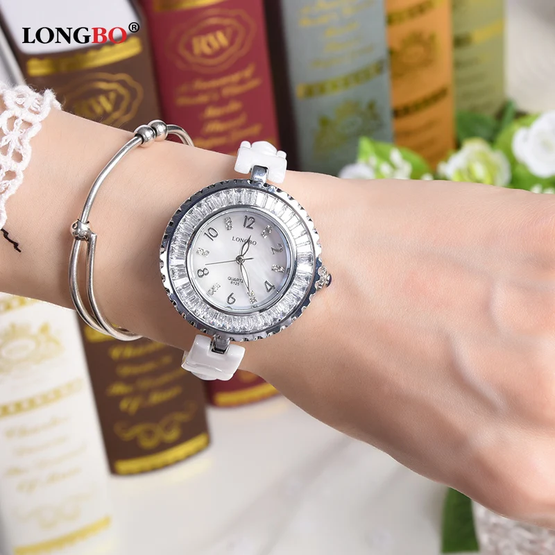 2018 LONGBO оригинальные Брендовые женские часы роскошные керамические кварцевые