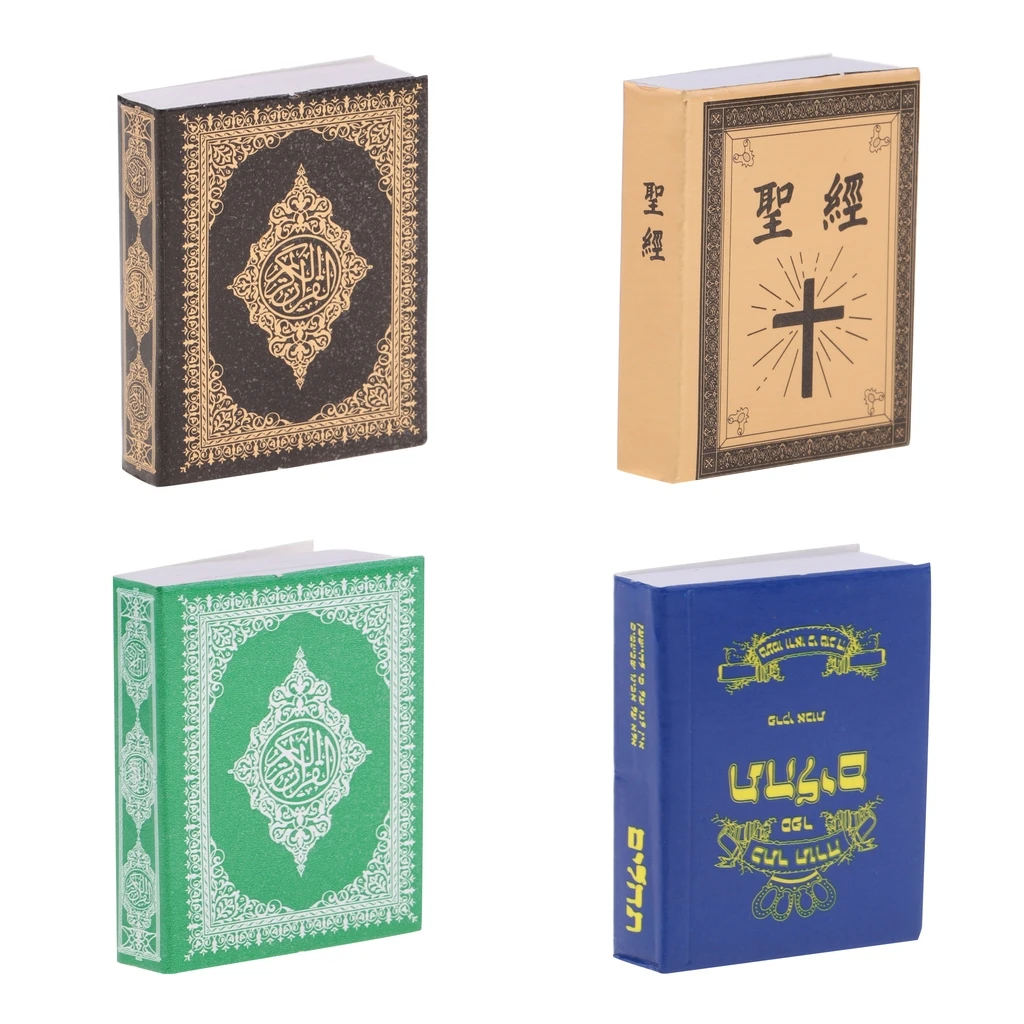 4 шт Мини Кристиан Библия модели книг Кукольный дом украшения для 1:6 весы|Игровые