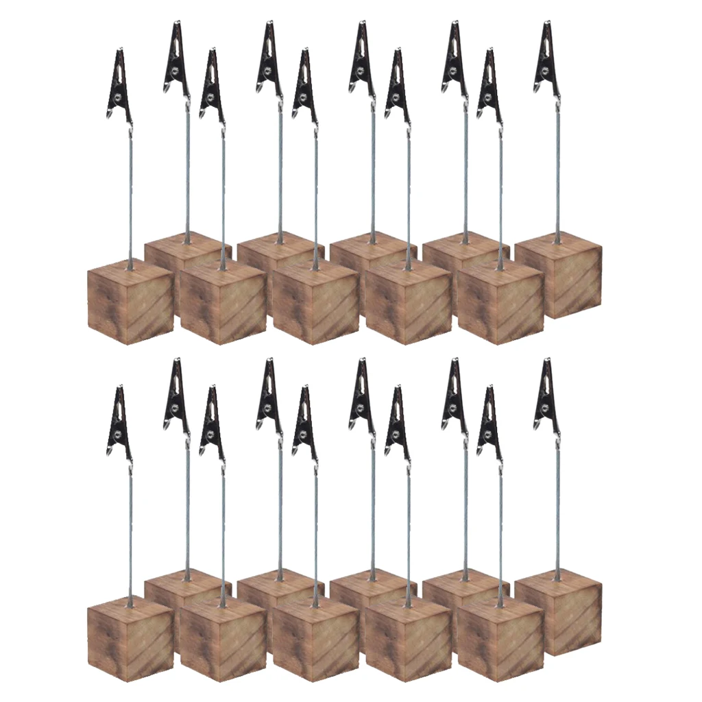 Набор из 20 деревянных держателей для карт в деревенском стиле подставки под