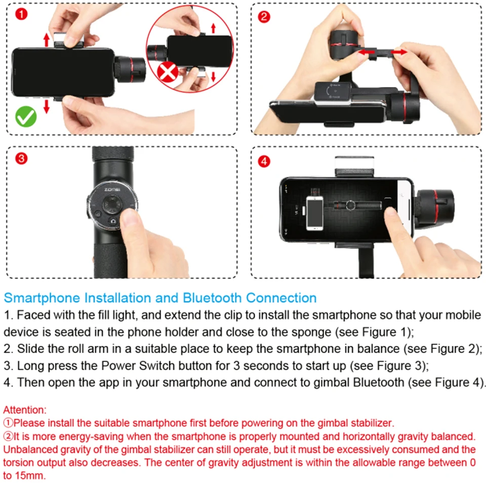 Zomei V5 новые гладкие 4 3-осевой ручной шарнирный стабилизатор для камеры GoPro w/фокус Pull& Zoom для iPhone Xs Max Xr X 8 плюс 7 6 Plus SE samsung Galaxy