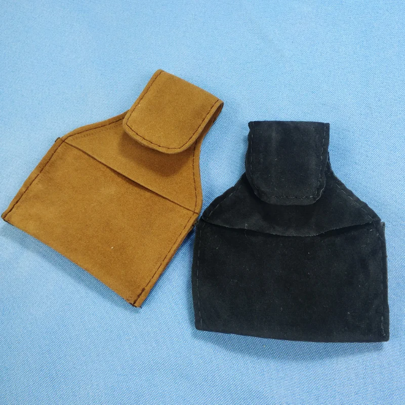 Бесплатная доставка 2 шт. портативный черный/коричневый кожаный мешок Мел для