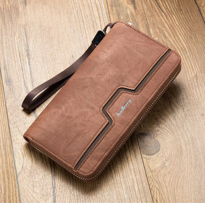 Baellerry Casual Leather Long Wallet Men Walet Male Clutch Zipper Wallets Men Phone Purse Money Bag Coin Pocket Card Holder