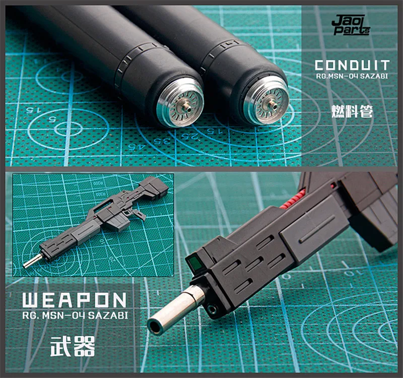 JAOparts металлические модифицированные части набор для Bandai RG 1/144 MSN-04 Sazabi Gundam с наклейкой и выгравированным листом DJ026