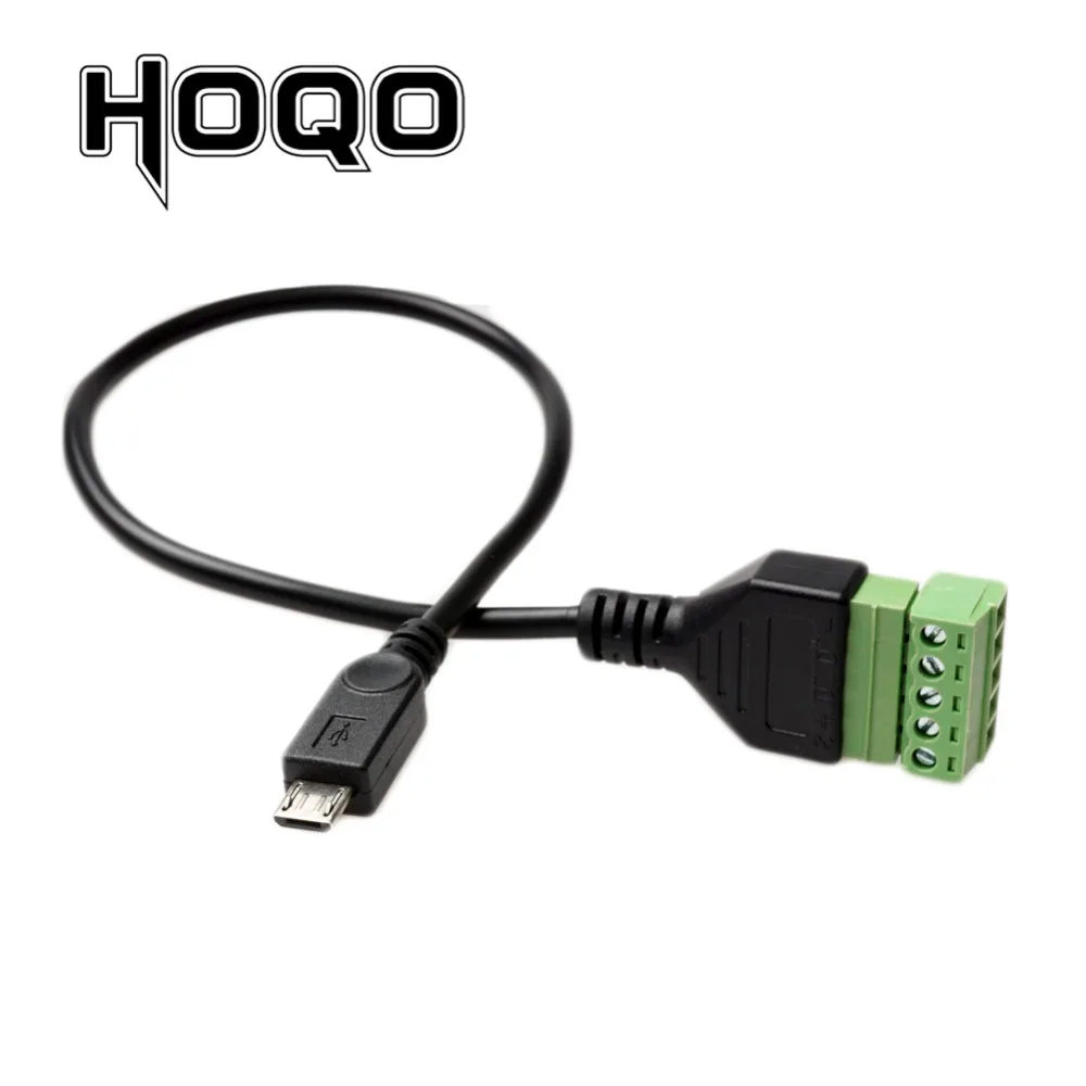 Микро USB мужчина до 5 Pin разъем с щит микро USB2.0 Тип К Винтовые клеммы штекер