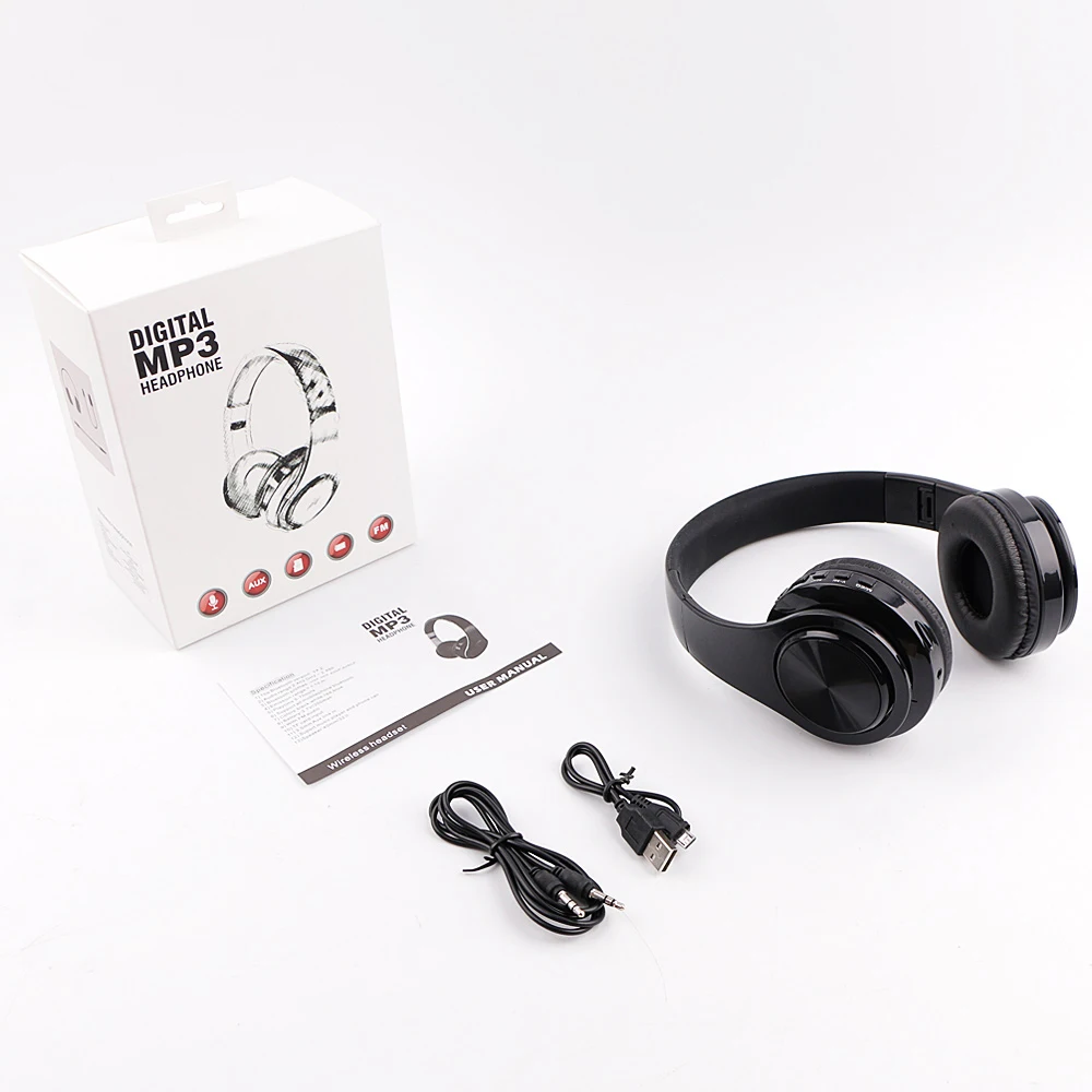 Bluetooth наушники с шумоподавлением стерео Беспроводная гарнитура TF картой Aux line