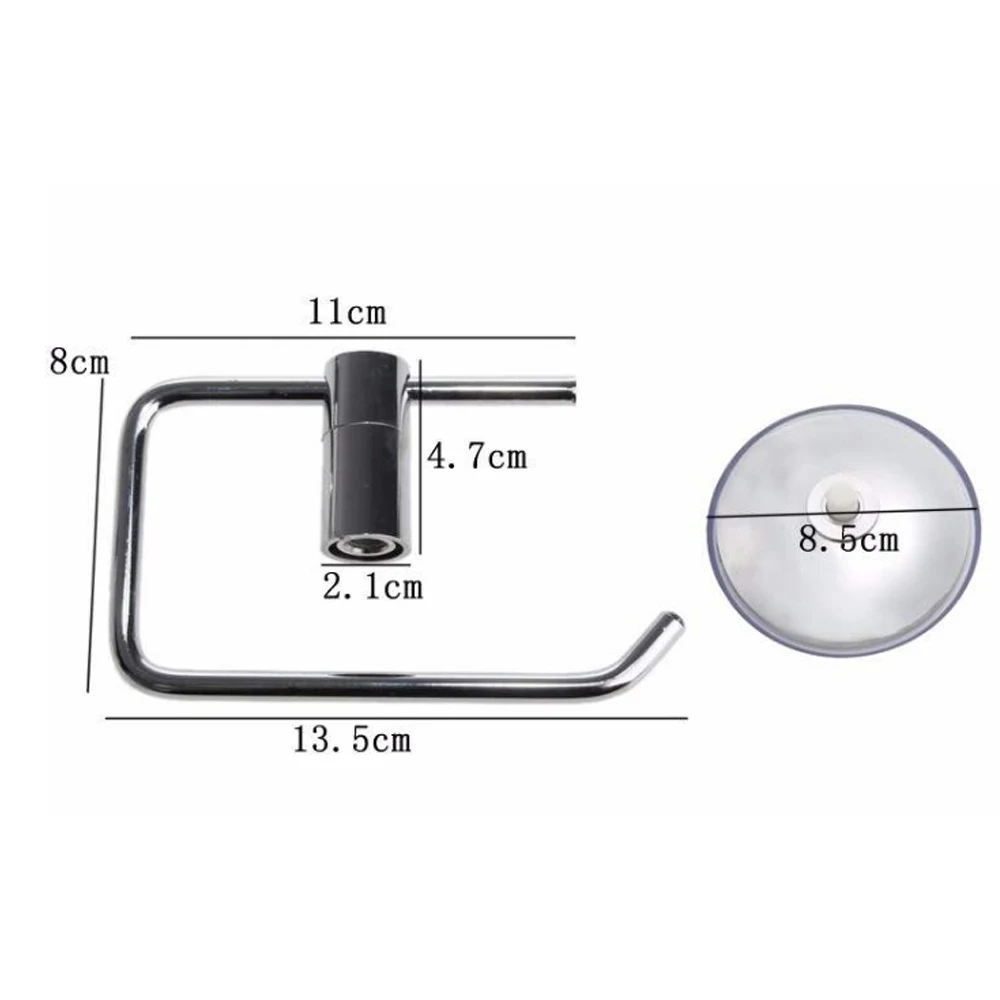 Wall Mounted Toilet Roll Holder Paper Rack Tissue Silver Stainless Steel Suction Cup For Bathroom Kitchen 1PCs | Дом и сад