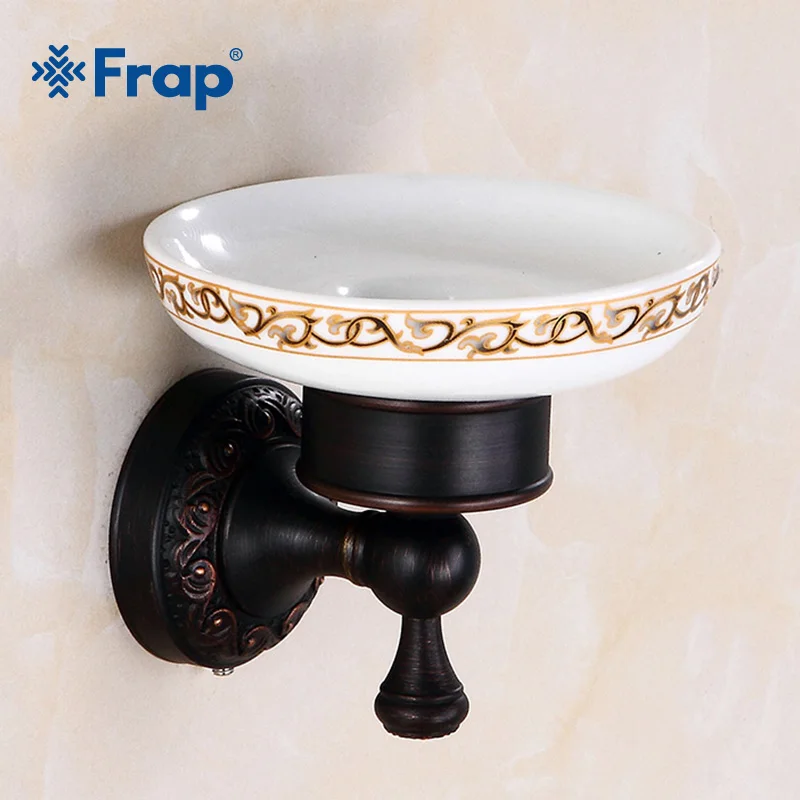 FRAP Antique Wall-mounted Soap Dish Holder Pure Copper Bathroom Basket Ceramic Separable Bath Accessories Y18031 | Обустройство дома