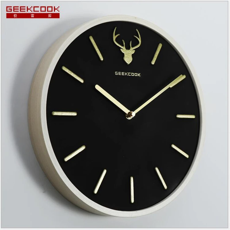 Geekcook New Wall Clocks Large Clock Activated Carbon Wooden Simple Nordic Creative Home Decoration | Дом и сад