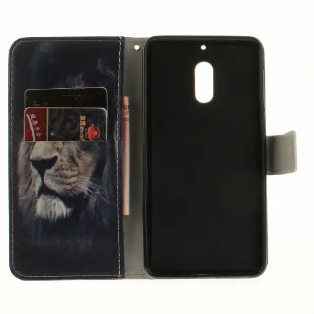 Флип Чехлы из искусственной кожи для Nokia 8 Etui Fundas крутой узор Тигр Лев Сова Кошелек