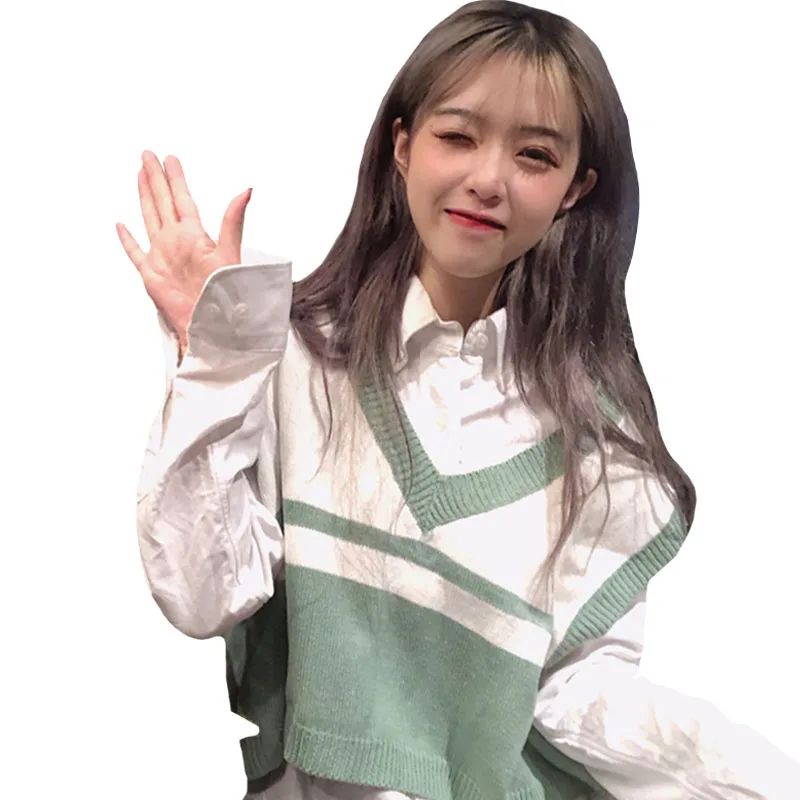 4 цвета Mihoshop Ulzzang Корейская женская одежда осень V воротник Повседневная