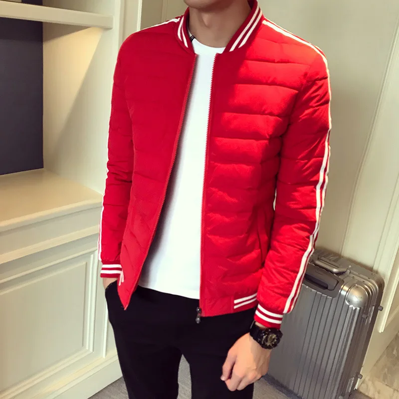 ZOGAA для мужчин's хлопковые парки пальто мужчин Slim Fit новый полосатый короткий
