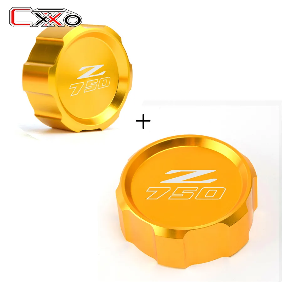 front and Rear gold Для Kawasaki Z750 Z 750 2007-2012 2008 2009 2010 2011 мотоцикл Красный спереди и сзади цилиндр для жидкости мастер Крышка Резервуара - Цвет: front and Rear gold