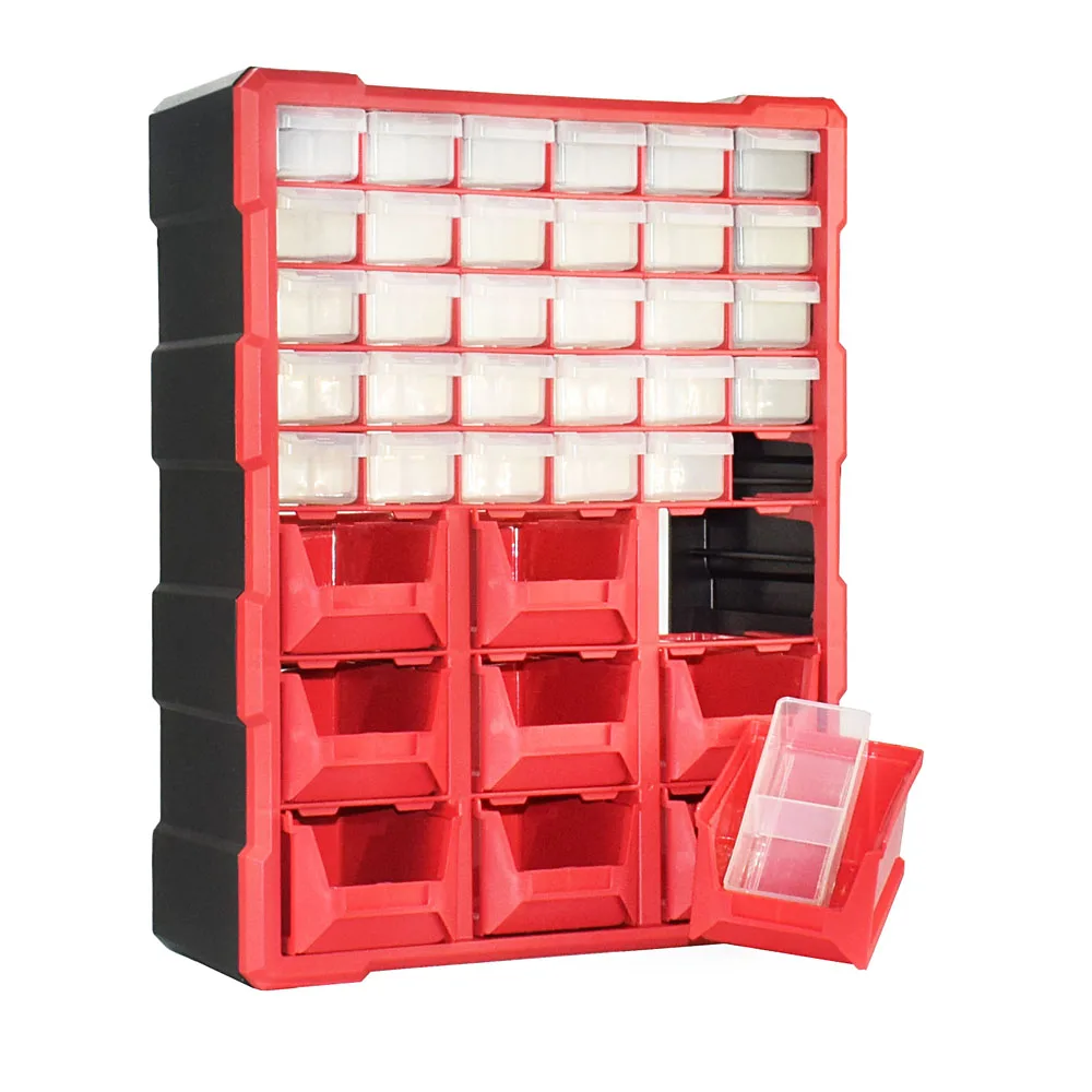 TB1501 NEWACALOX 39 пластиковый ящик для хранения мелких деталей, ящик для хранения, органайзер, оборудование и ремесло, шкаф для учителя, ящик для инструментов, мульти шкатулка, чехол для инструментов - Цвет: TB1501