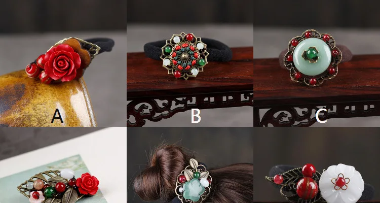 9 дизайн старый китайский ветер cloisonne lapis Цветы hairband, халцедон этнические аксессуары для волос, классические Винтажные Украшения для волос