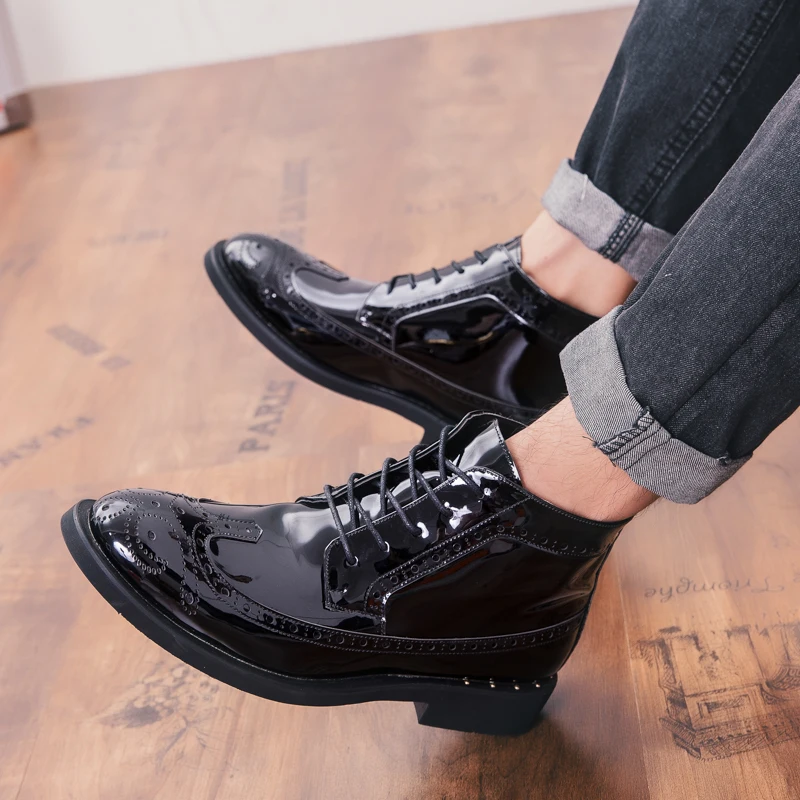 2019 fashion men's boots leather military shoes male boot army security shoe man plush size working cowboy ankle for men |
