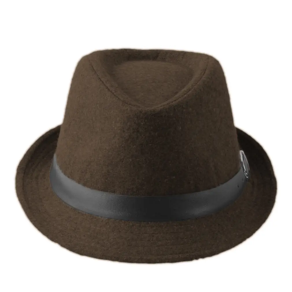 Mistdawn дети мальчики девочки хлопок Fedora Hat Трилби дети Gangster Кепки зима-осень Джаз Кепки s кожаный ремешок Размеры 54 см