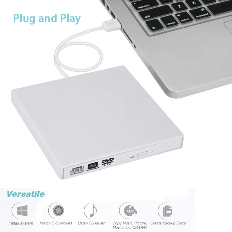 Внешний Usb 2,0 Cd Dvd Rom плеер оптический привод Dvd горелки ридер Dvd рекордер для Wind8/8,1/10/Mac