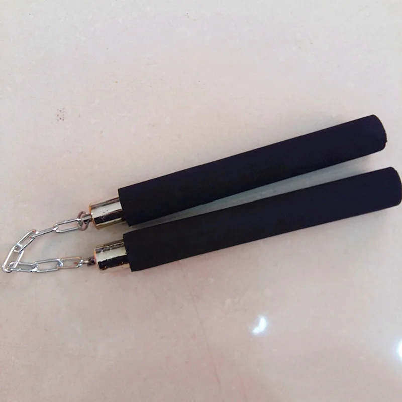 Черный Фигурку боевых искусств обучение Пены Мягкий Nunchaku губка каратэ Stick нунчаки ниндзя Magic игрушечные лошадки подарок для детей - Цвет: Черный