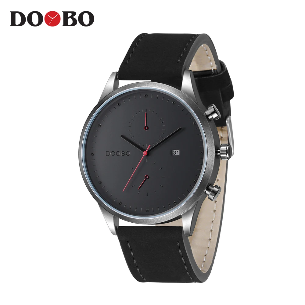 

NEW Luxury Brand DOOBO Men Military Sports Watches Men's Quartz Date Clock Man Casual Leather Wrist Watch Relogio Masculino