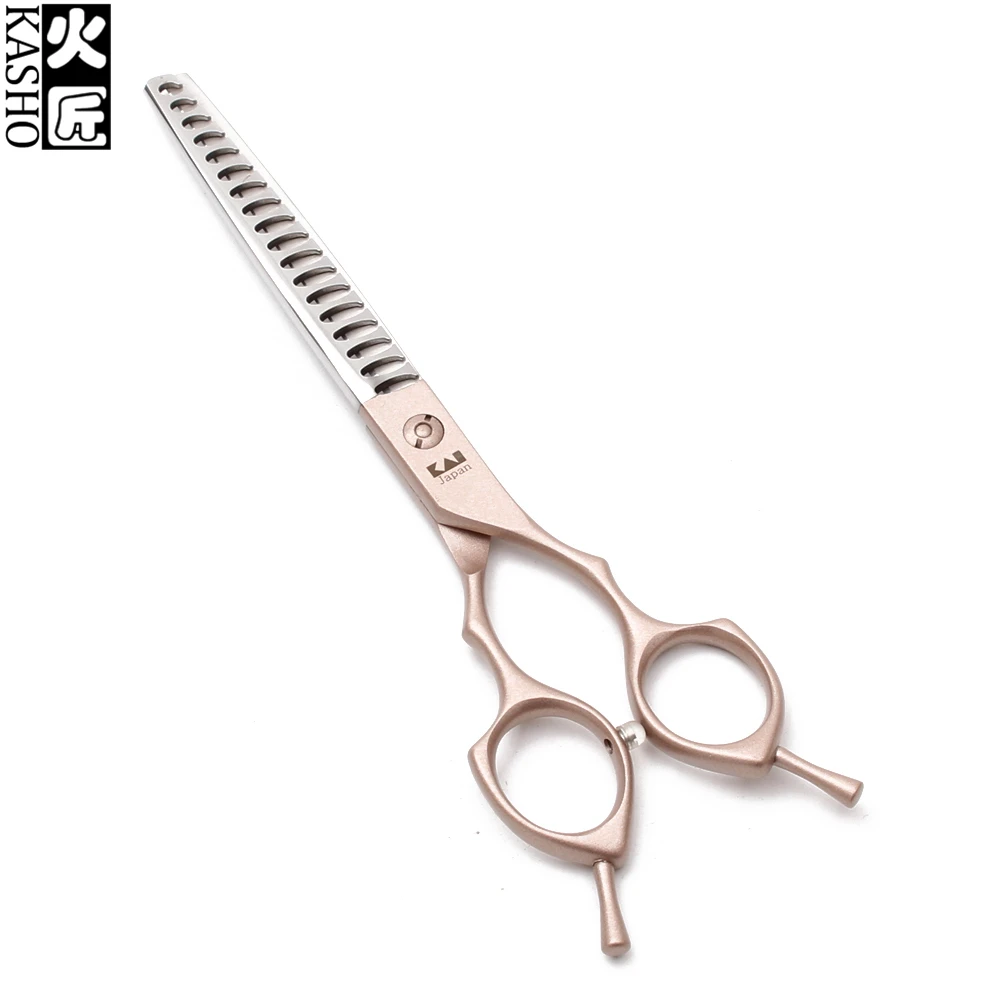 7&quot Japan 440C Kasho Rose Gold Straight Scissors Thinning Shears+UP Curved Shears Animal Grooming Pets Set H3009 | Красота и