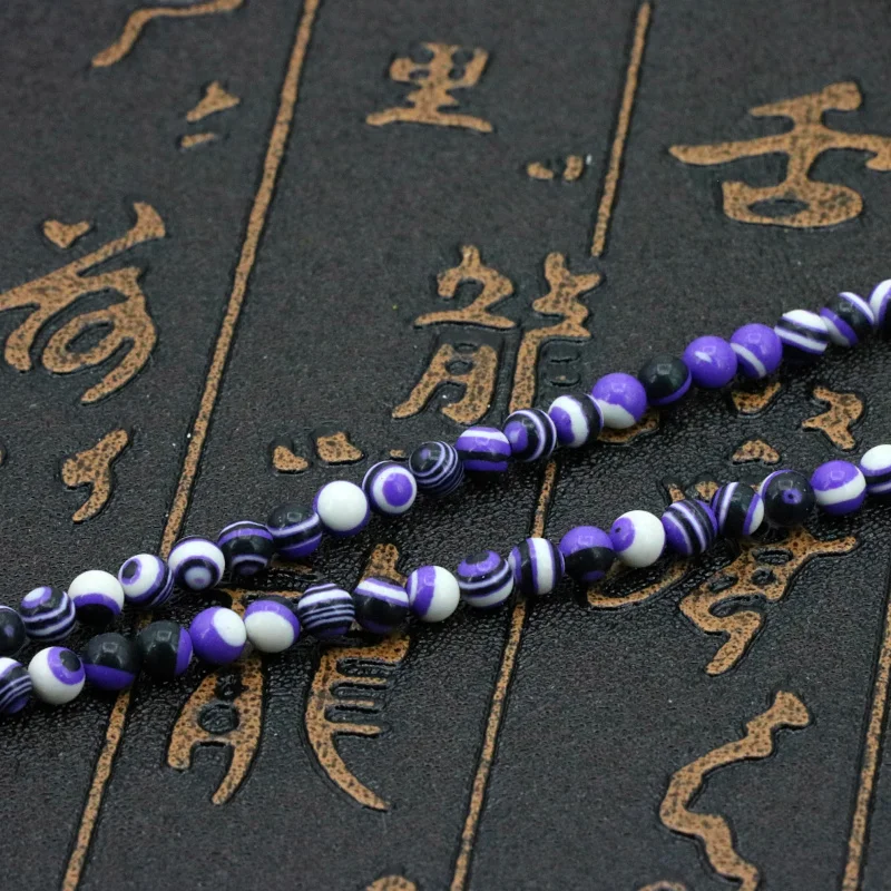

Round shape purple stripe malachite 4mm loose beads 15 inch DIY stone accessories women jewelry making design bracelet&necklace