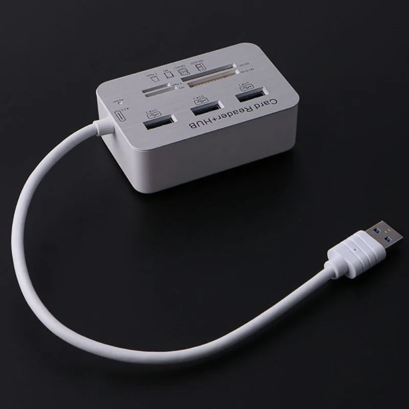 USB 3,0 многофункциональный концентратор USB интерфейс+ кардридер комбинированный разветвитель комбинация Высокое качество USB комбинированный кардридер 3 порта