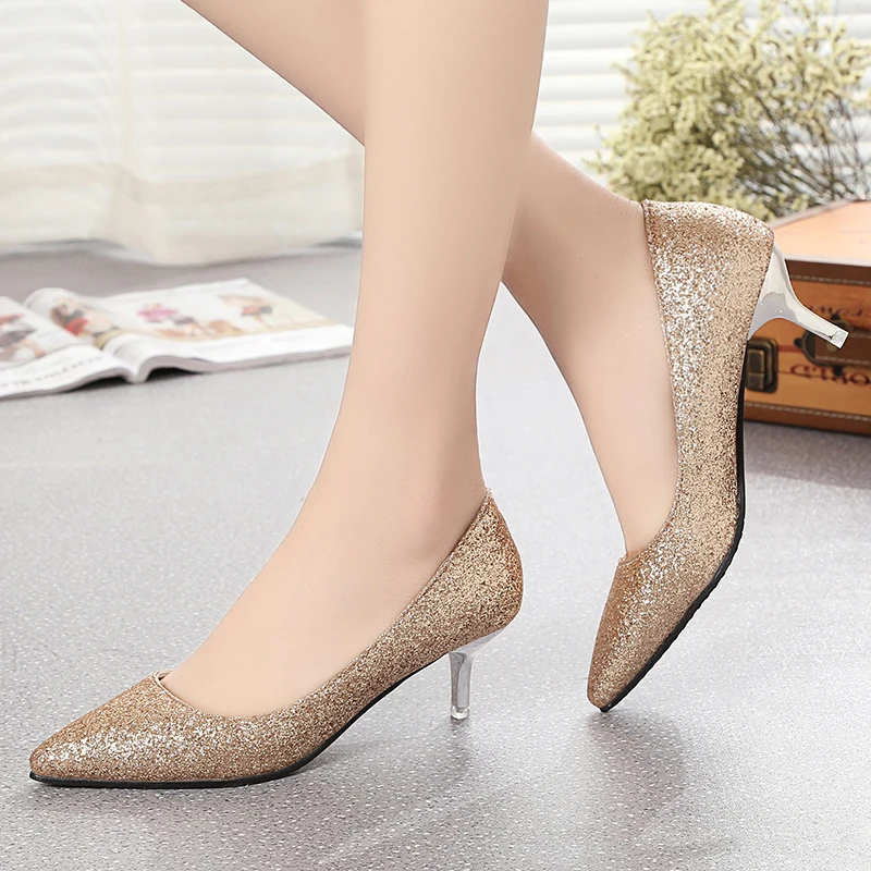 Туфли лодочки женские офисные с острым носком и бантиком на высоком каблуке|shoe