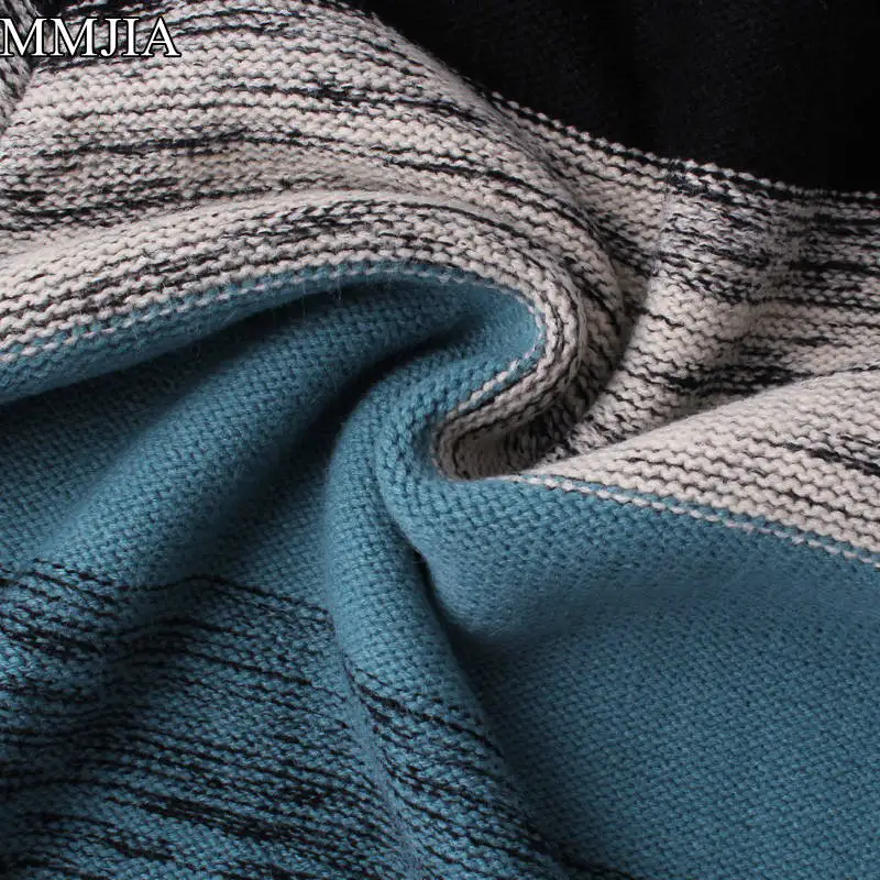 New Fashion Women's Knitted Sweaters Pathwork Long Sleeve O-neck Women Pullovers Casual Woman Loose | Женская одежда