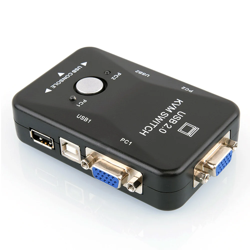USB2.0 монитор видео KVM адаптер переключатель 2-Порты и разъёмы для клавишных