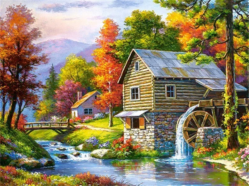 AZQSD Diamond Mosaic Spring Scenery Diamond Painting DIY Full Square Round Diamond Embroidery Rhinestone Home Decoration - Цвет: 2565Z