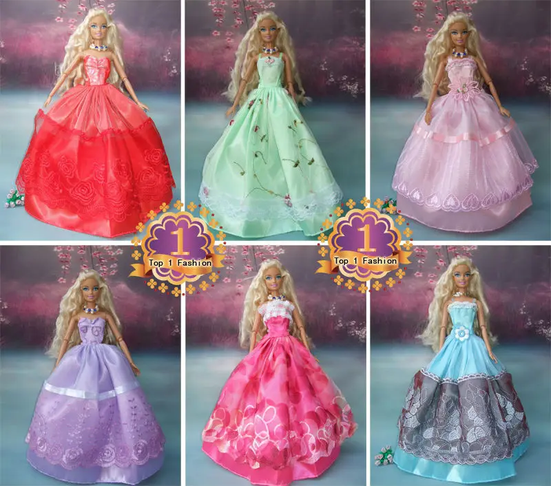 15items=5 Wedding Dress Princess Gown+5 shoes+5accessories Clothes Gown For Barbie doll | Игрушки и хобби