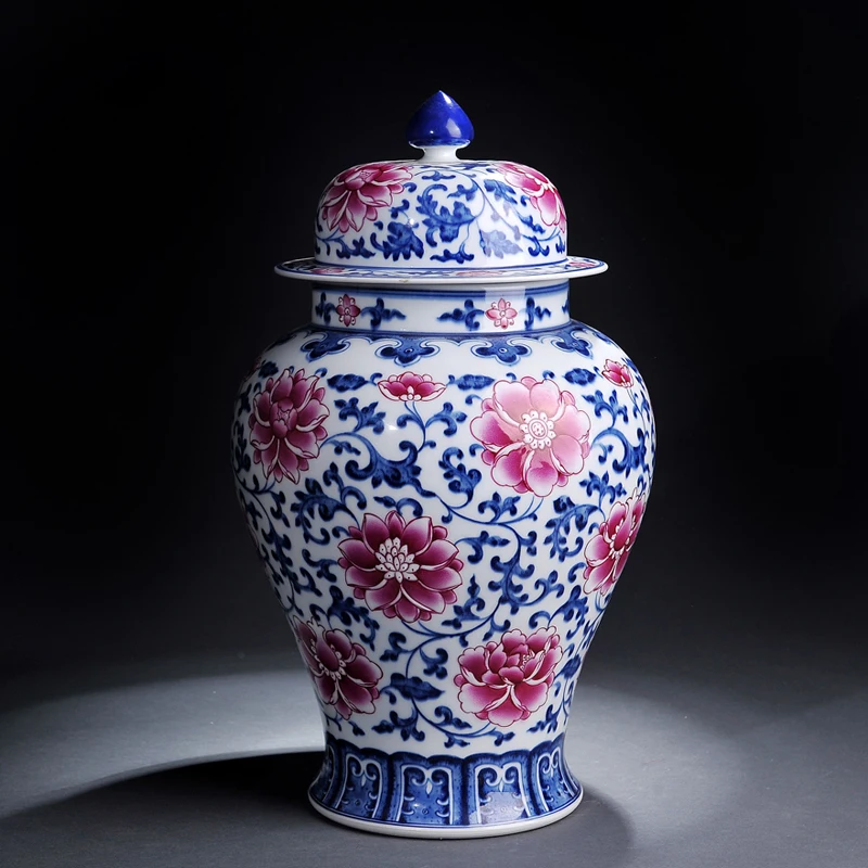 Jingdezhen ceramic antique glaze lotus general tank home decoration technology living room | Дом и сад