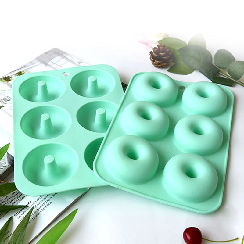 6 полостная силиконовая форма для выпечки в виде пончика антипригарная