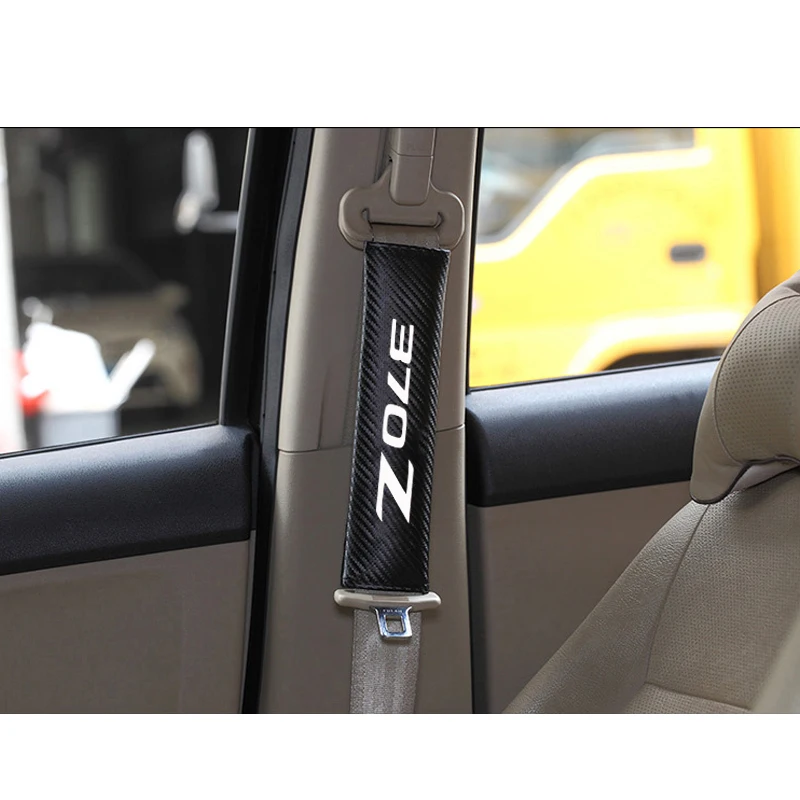 

2pcs PU Carbon fiber texture Car Seat belt shoulder Pads for Nissan 370Z Car Accessories