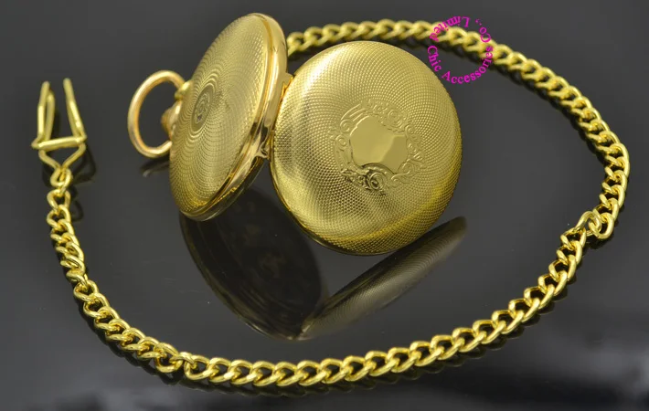 

wholesale men gold Mechanical Pocket Watch man fob watches roman vintage retro father Stylish hand Wind good quality waist chain
