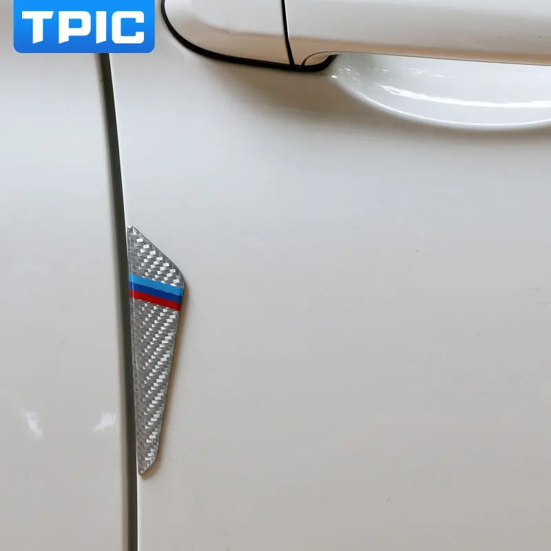 TPIC 4 шт. углеродного волокна боковой двери Стикеры s протектор для автомобиля анти