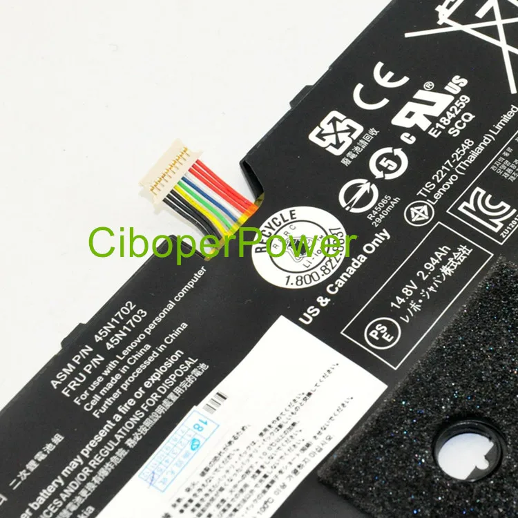 Оригинальный аккумулятор для ноутбука X1C X1 45N1702 45N1703 41CP5/58/73 2|Аккумуляторы