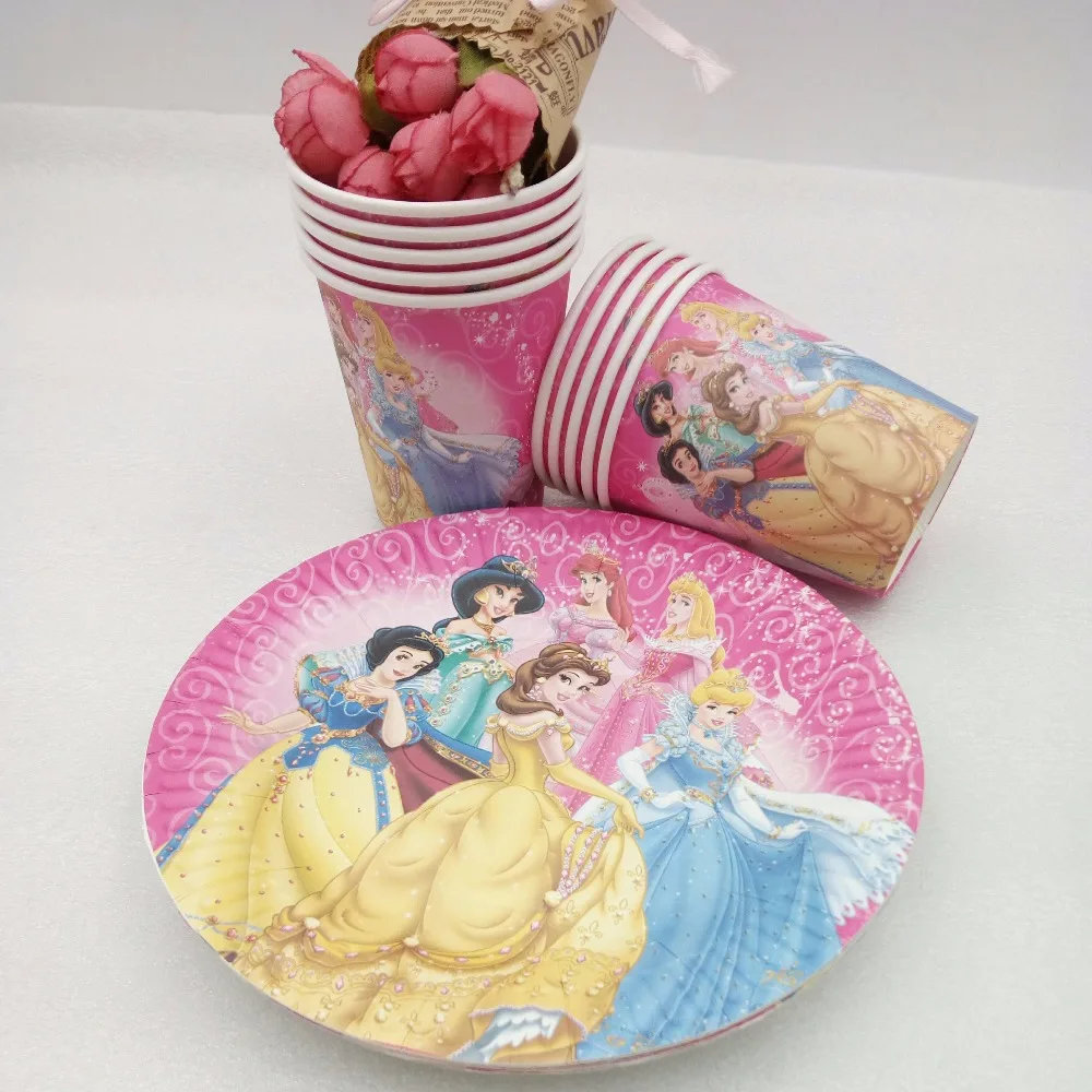 20 шт./компл. бумага &quotПринцесса&quot пластина/чашки Babyshower для девочек на день