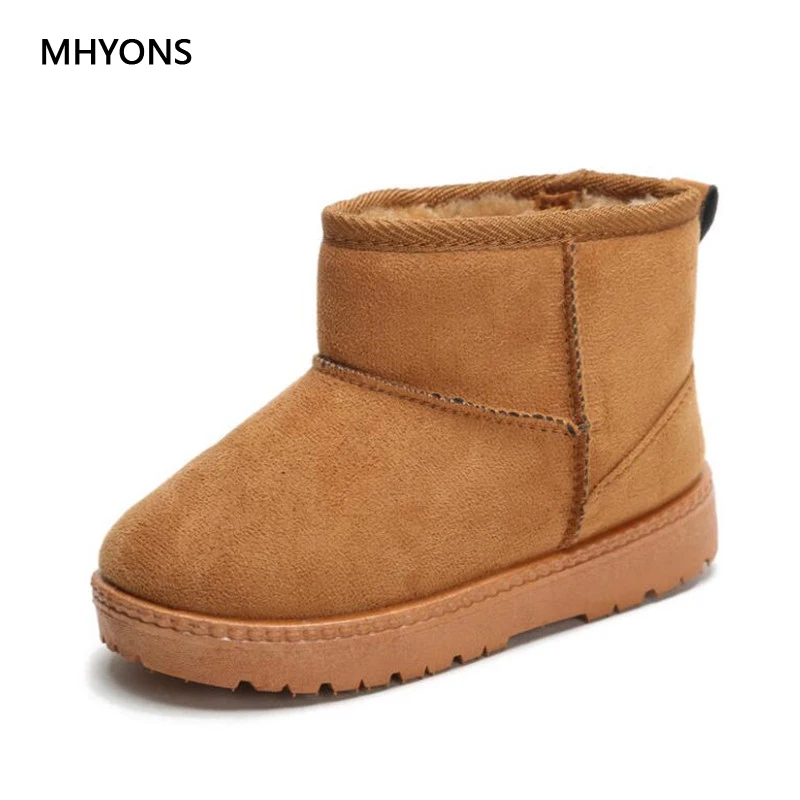 MHYONS/2018 Новые детские сапоги для мальчиков и девочек зимние ботинки бархатные